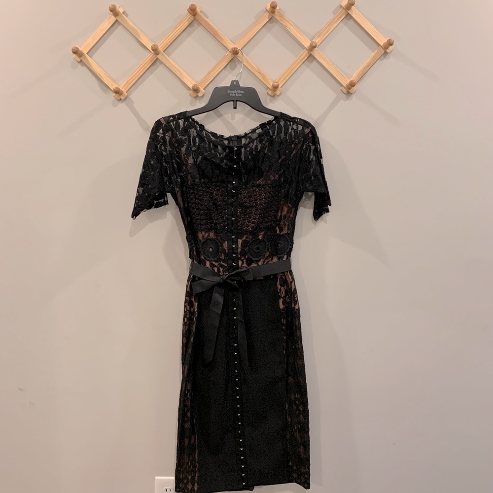Anthropologie Black Lace Dress